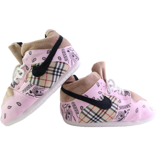 AJ 1 SB Travis Paisley Roze Check Retro Trainer Sneaker Sloffen